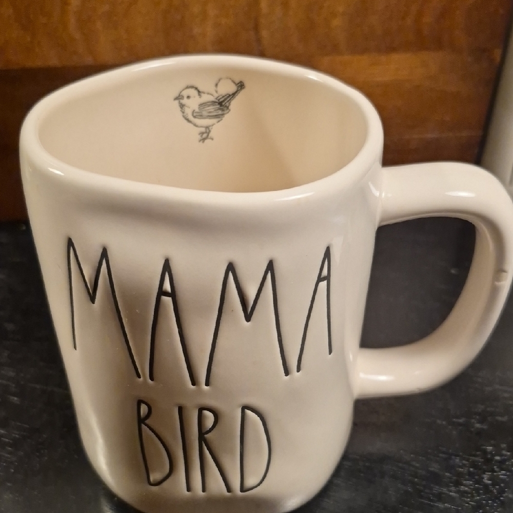 Rae Dunn Cream 'Mama Bird' Ceramic Mug